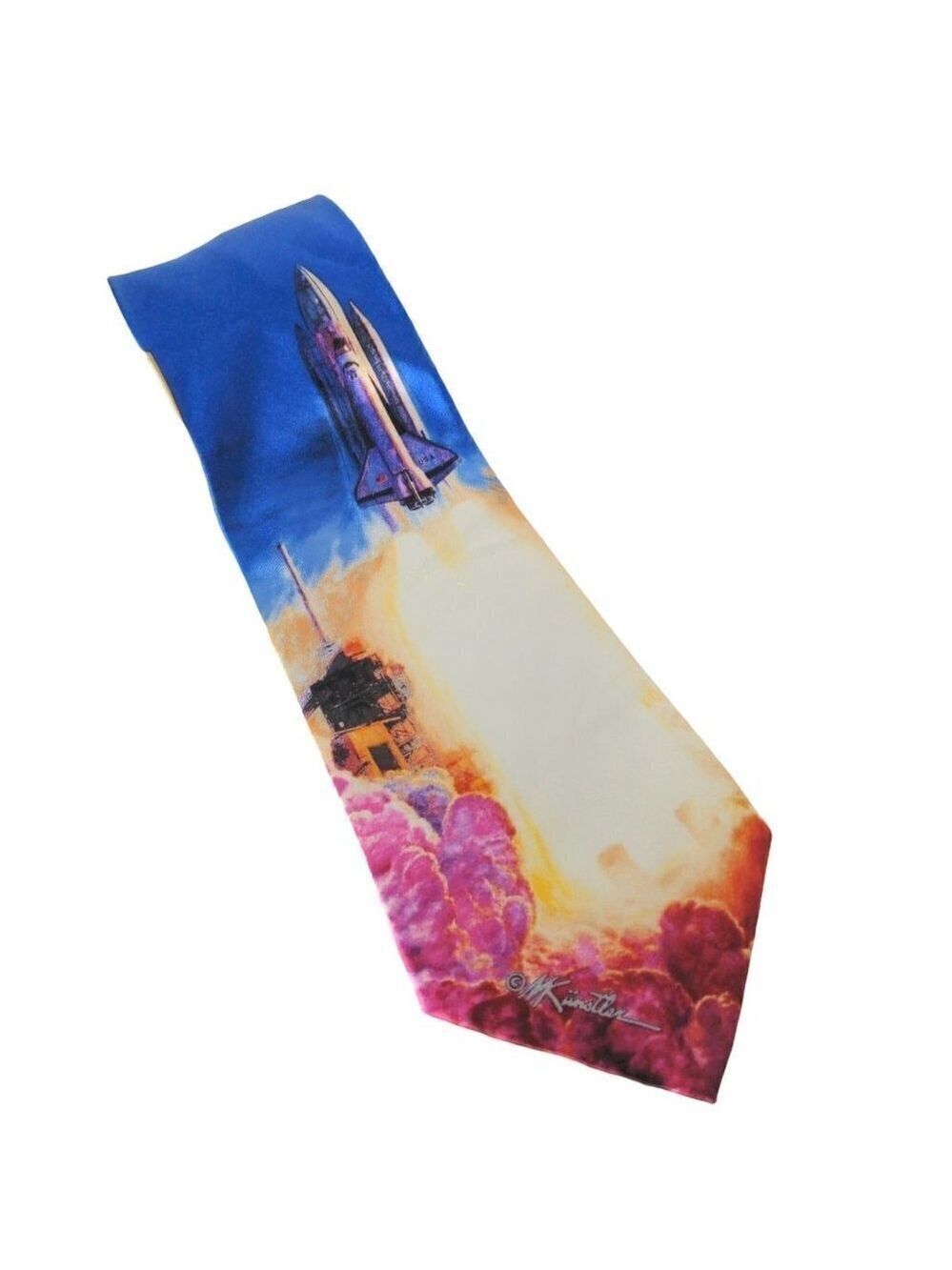 Mort Kunstler Columbia Space Shuttle Silk Necktie